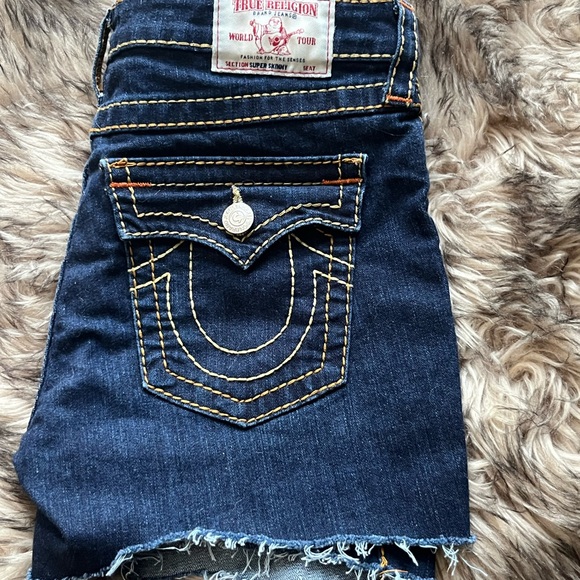 True Religion Dark Blue Denim with Yellow Stitching - Picture 7 of 8